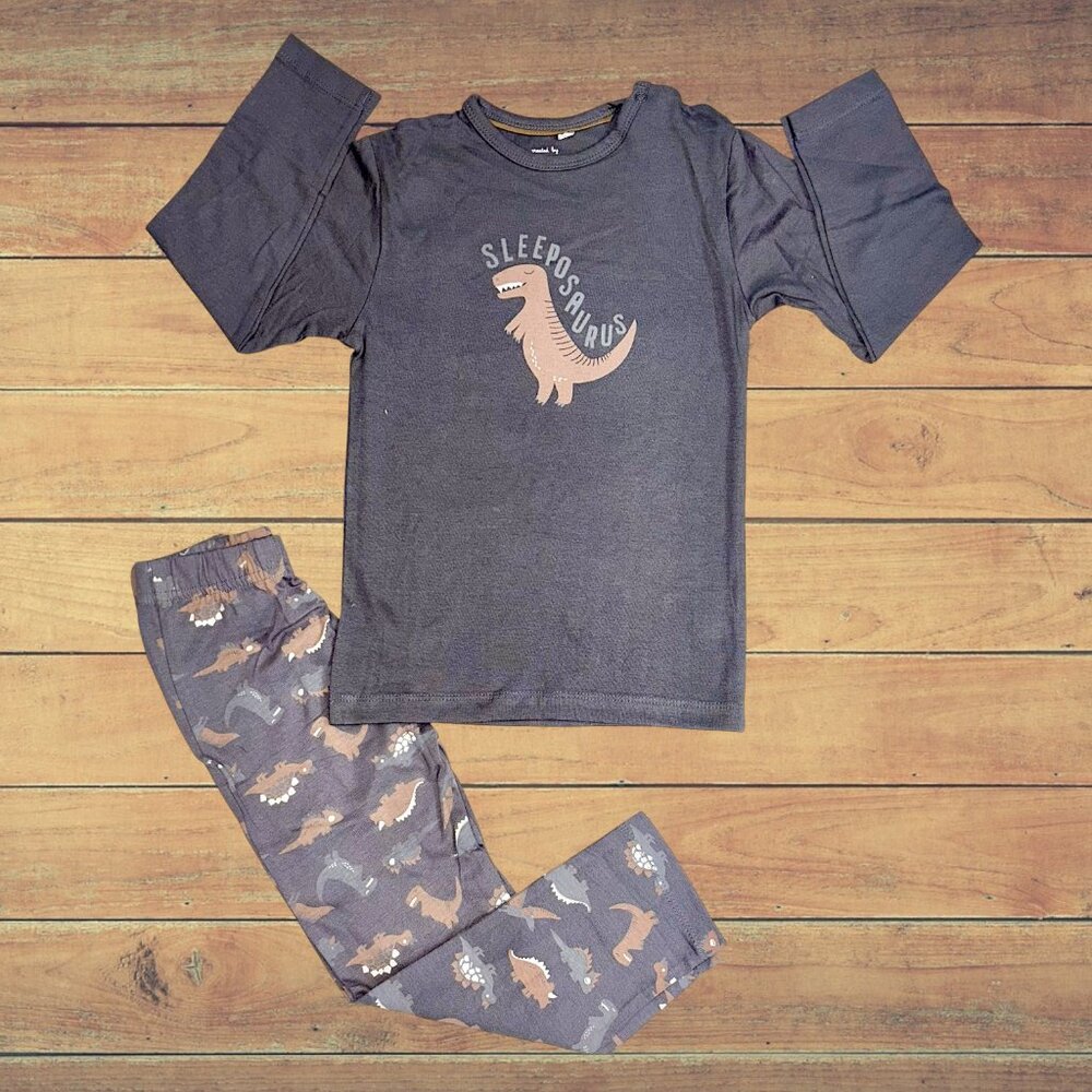 Sleeposaurus Boys Dinosaur Pajama Set | Cozy Long Sleeve Nightwear NWT